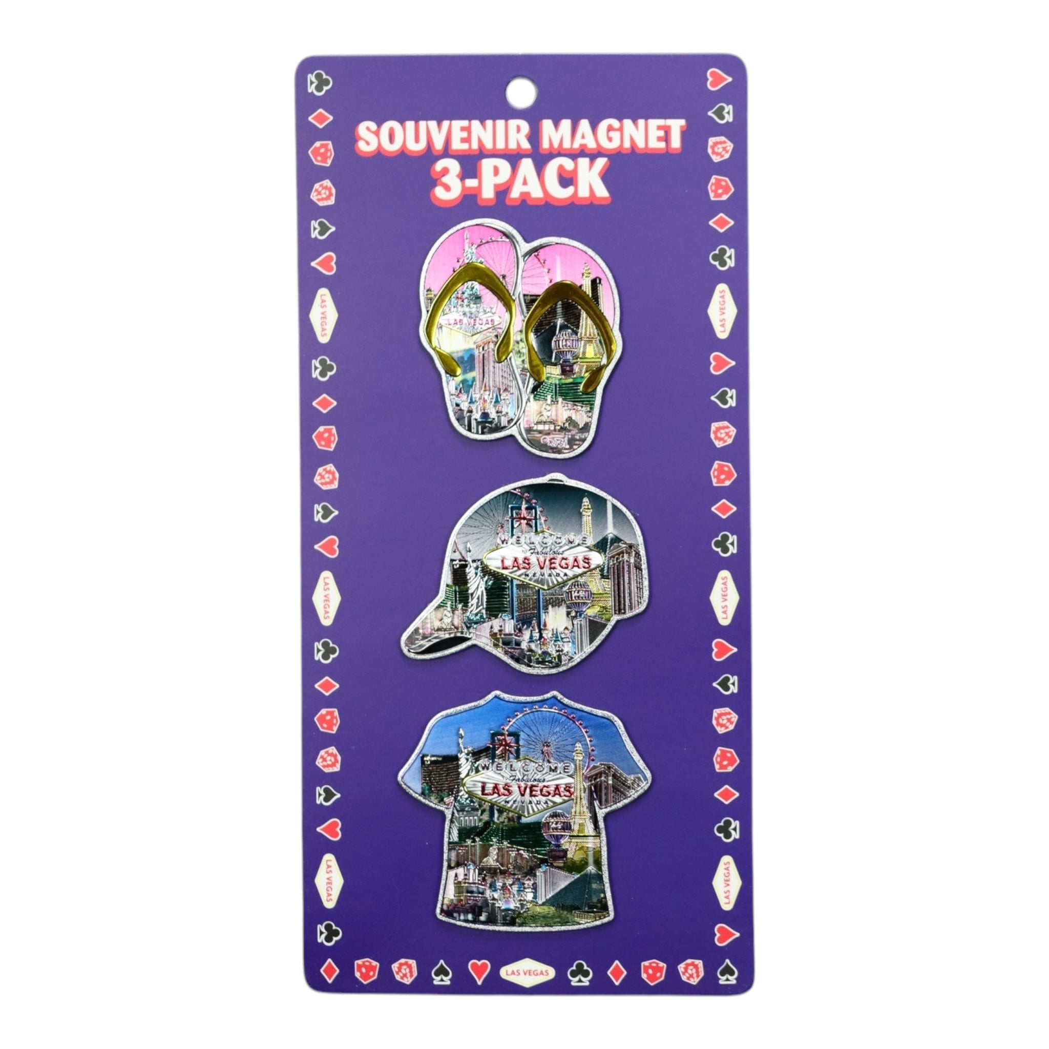Las Vegas 3-Pack Magnet Set – Hat, Sandals & Shirt Souvenir