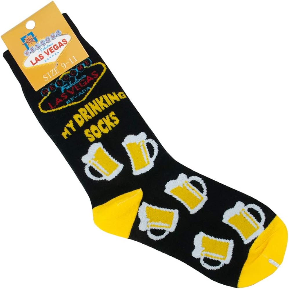 Las Vegas “My Drinking Socks” – Fun Beer-Themed Socks Size 9 to 11