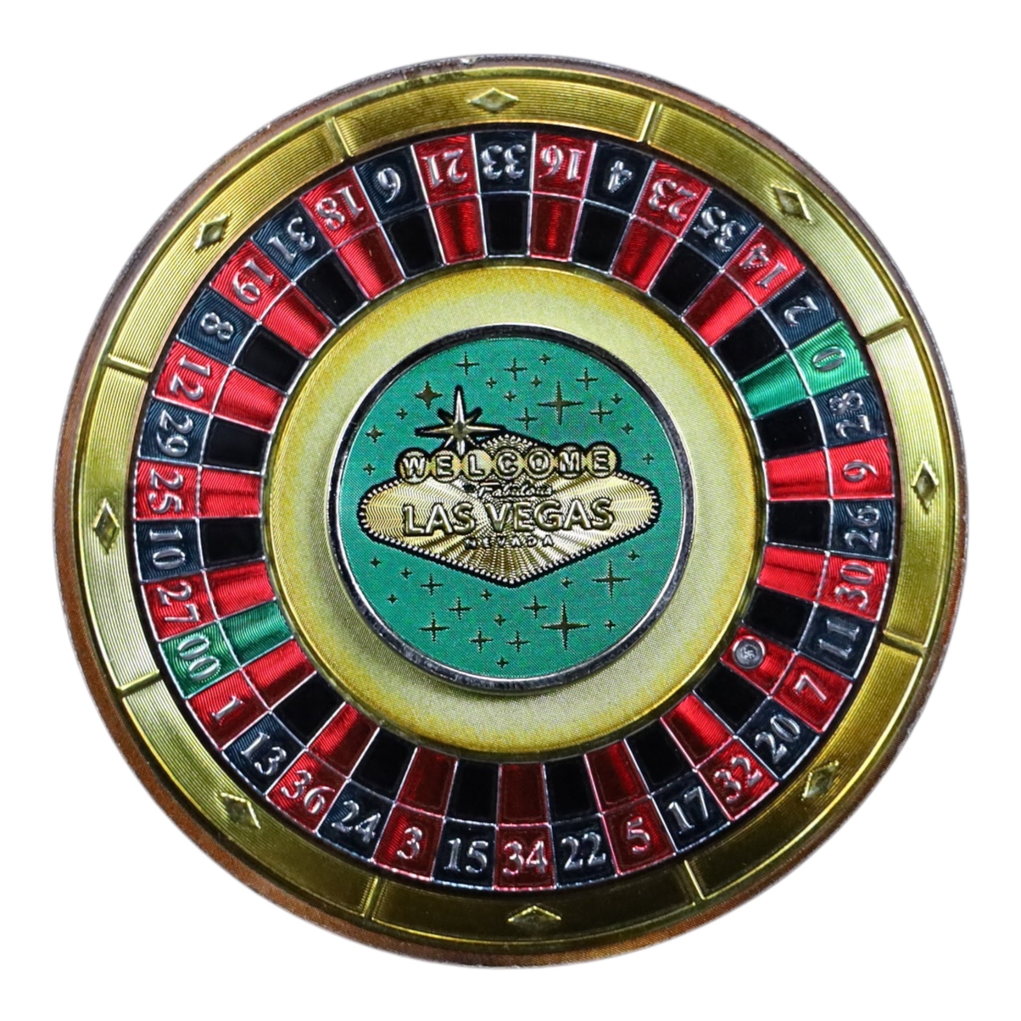 Las Vegas Roulette Spinner Magnet – 3D Casino-Themed Souvenir