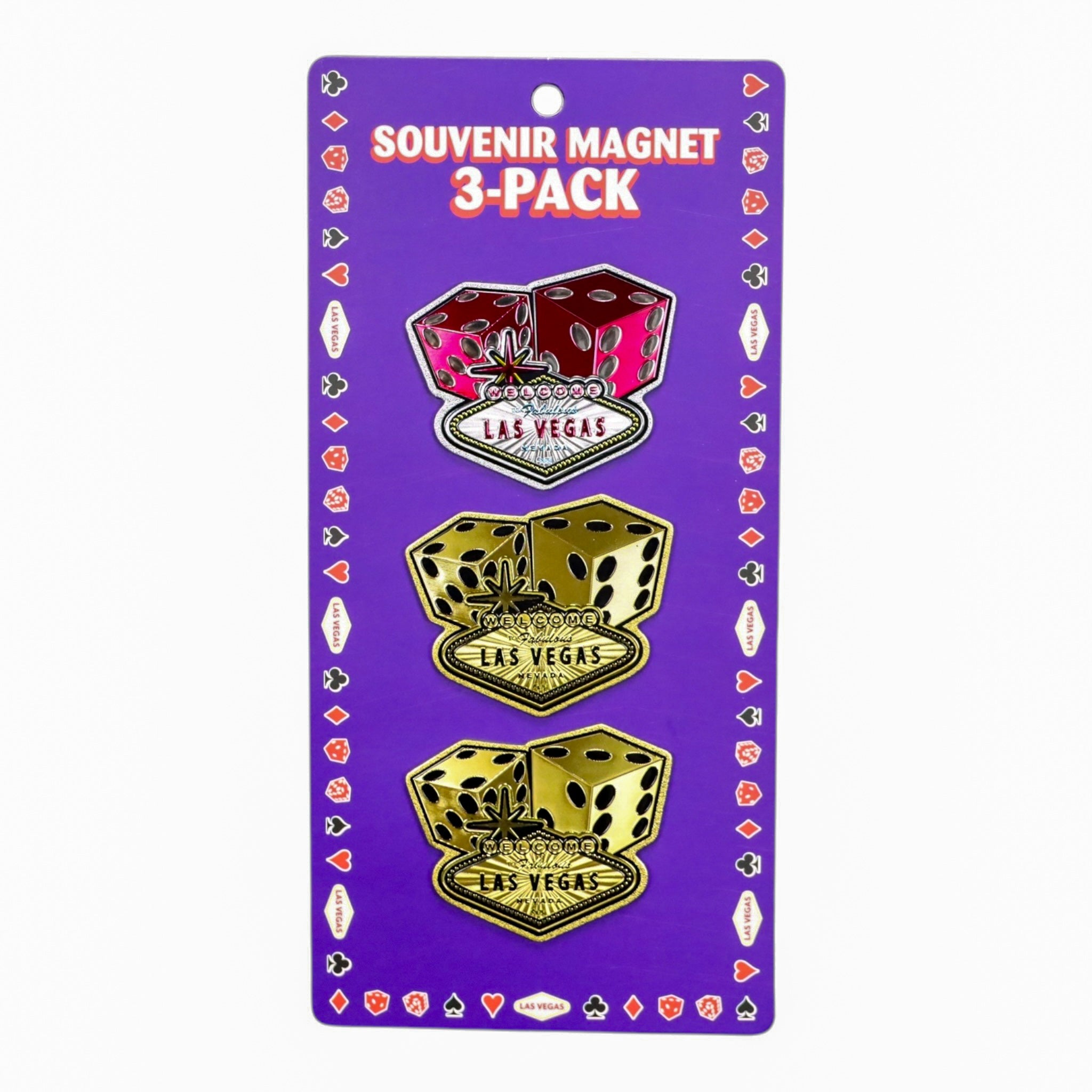 Las Vegas 3-Pack Dice Magnet Set – Casino-Themed Souvenirs