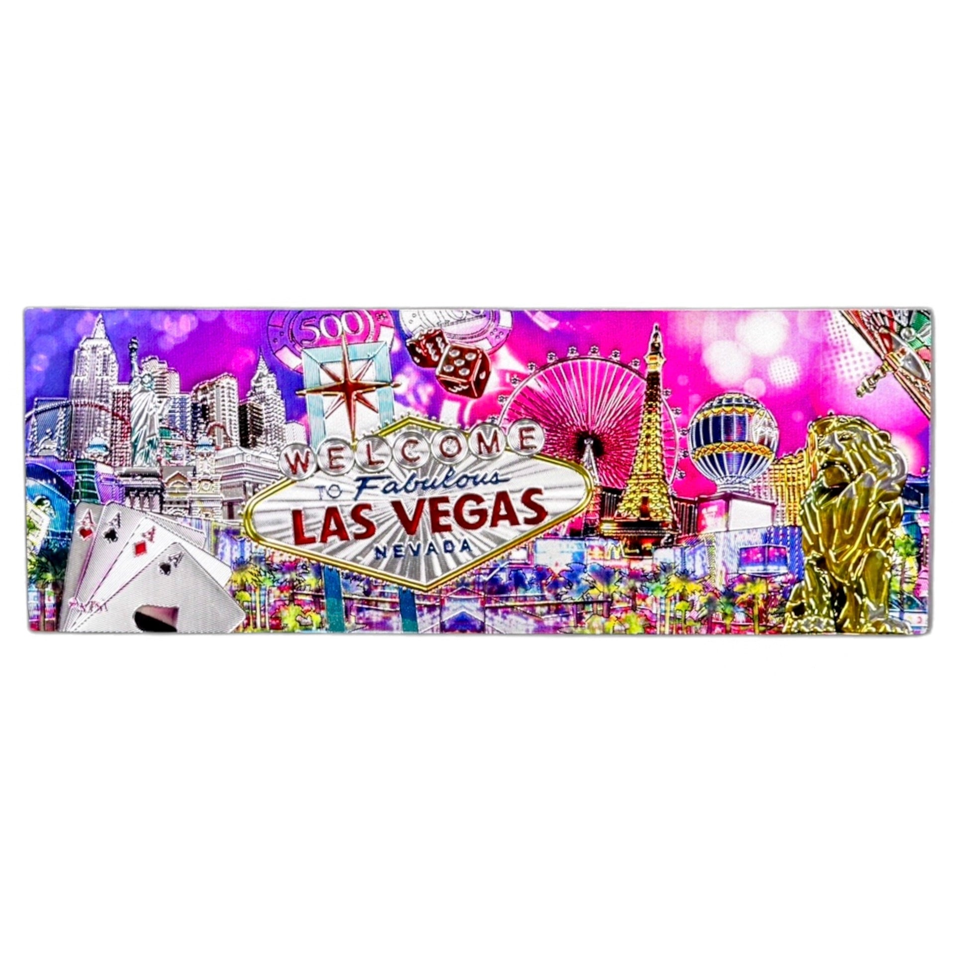 Las Vegas Foil Purple Haze Magnet – Vibrant City Souvenir