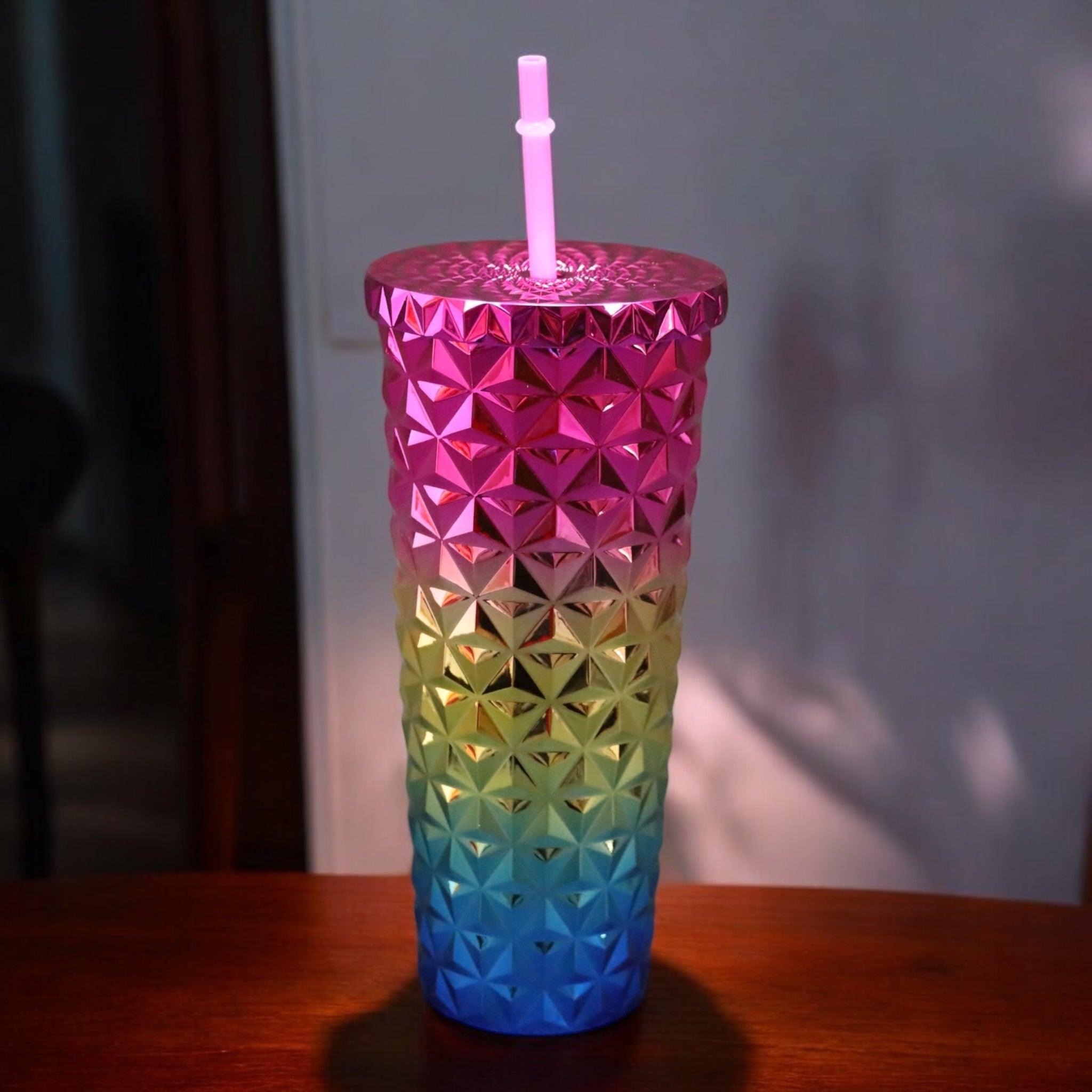 24oz Electro Rainbow Cup with Straw