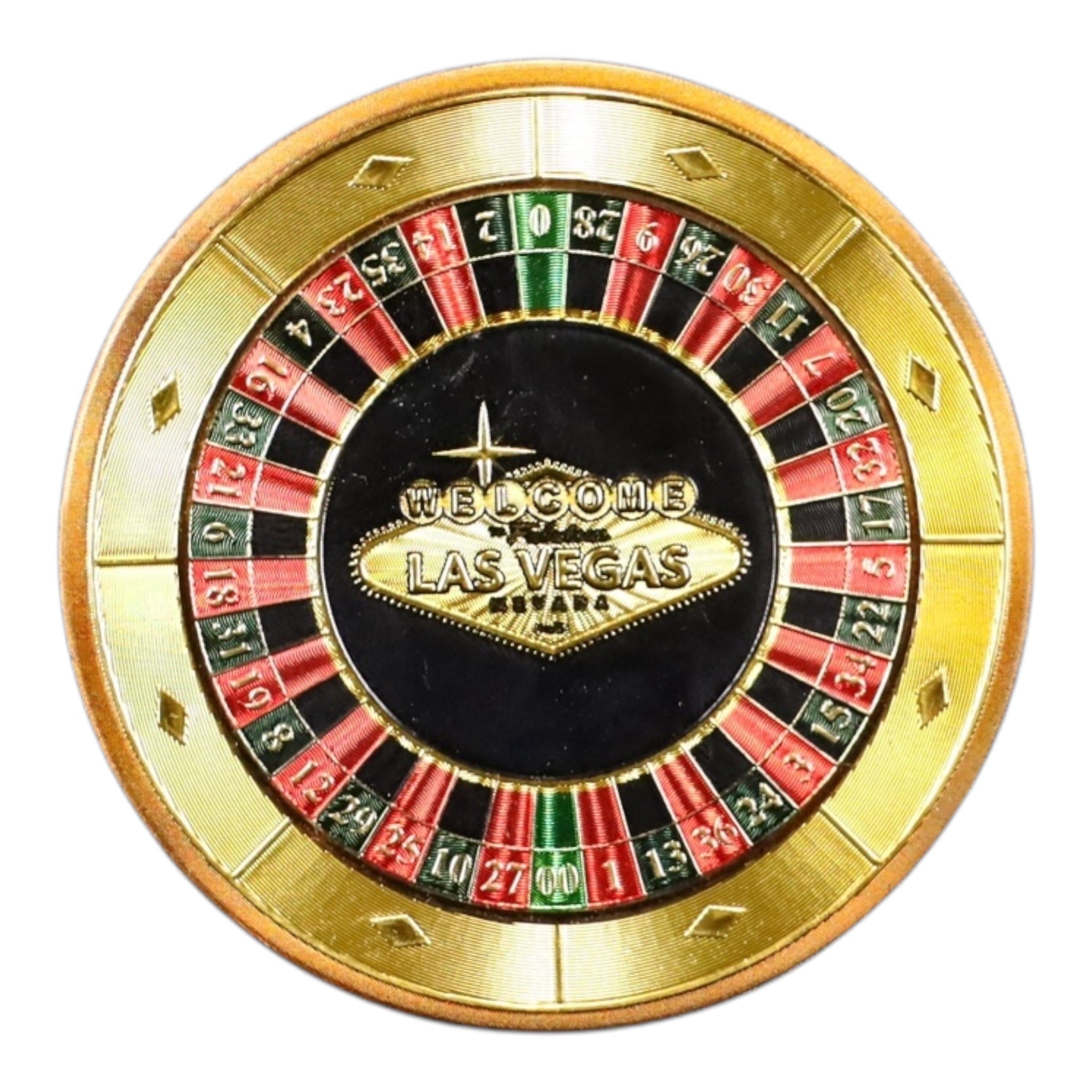 Las Vegas Foil Roulette Wheel Magnet – Elegant Casino-Themed Souvenir