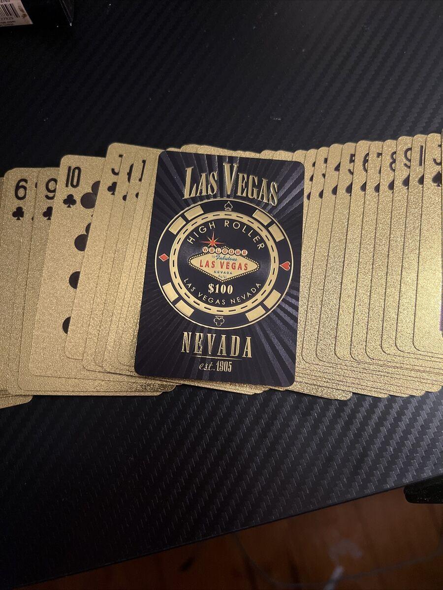 Las Vegas Blk Gold High Roller Plastic Playing Card Deck