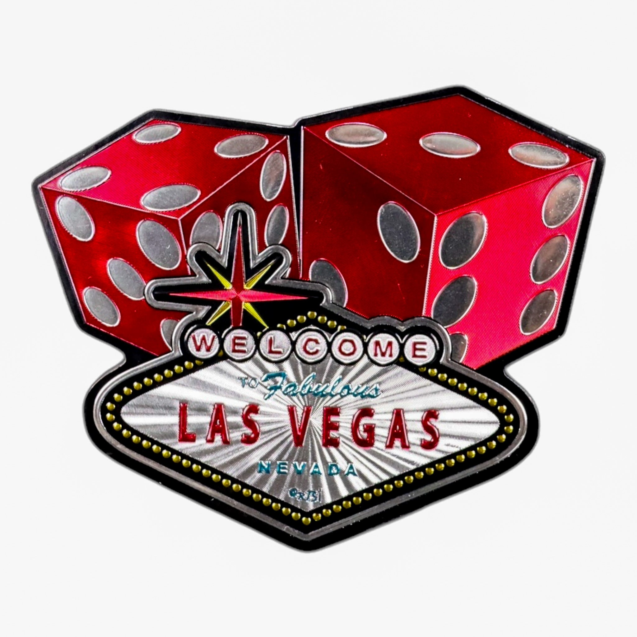 Las Vegas 2-Sided Red Dice Magnet – Casino-Themed Souvenir