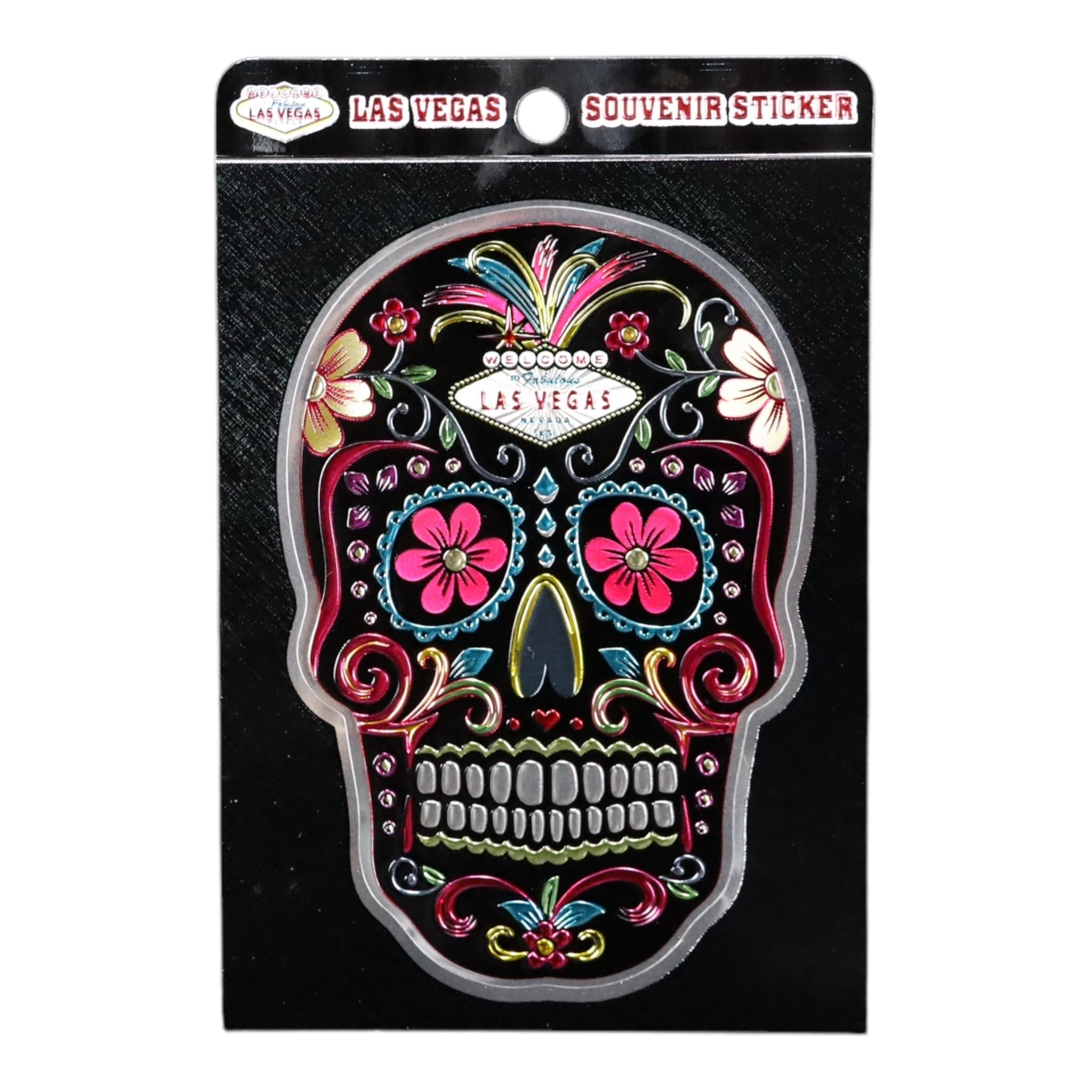 Las Vegas Black Sugar Skull Decal – Colorful Souvenir Sticker