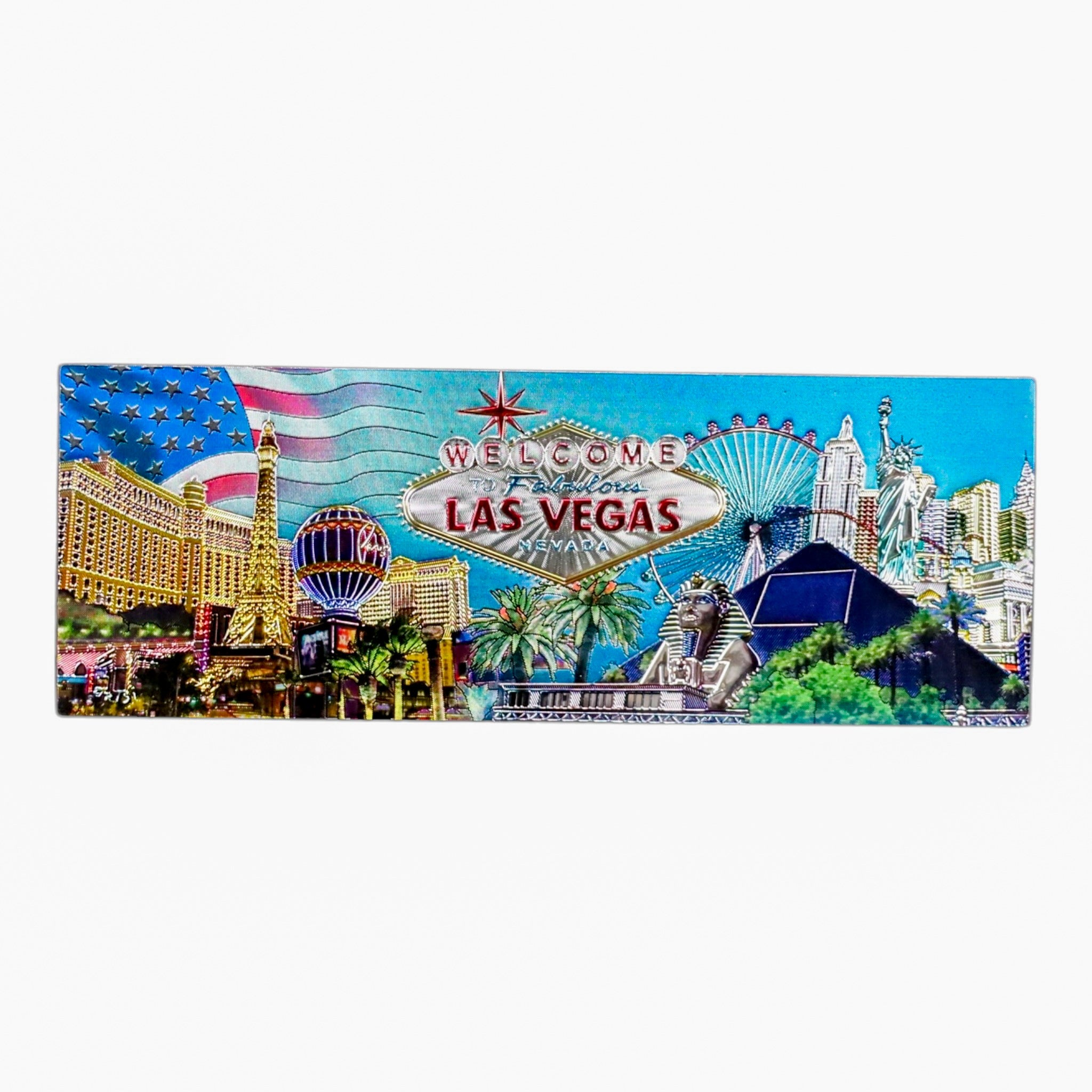 Las Vegas Foil Blue City Flag Magnet – Patriotic Souvenir