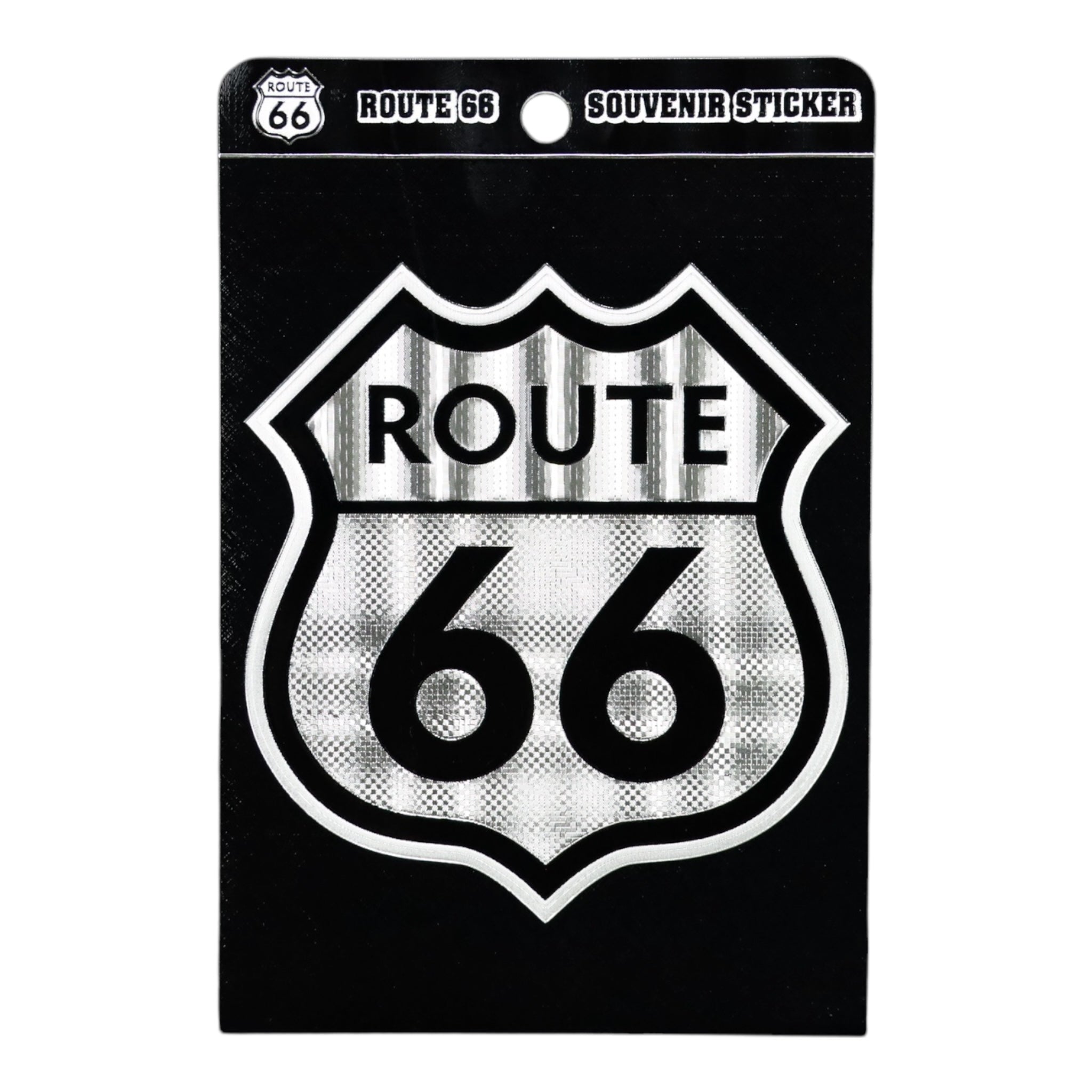 Route 66 Black & White Decal – Classic Souvenir Sticker